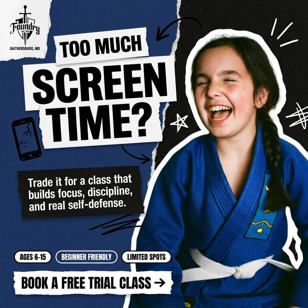 Foundry Jiu Jitsu Academy Facebook ad: BOOK THEIR FREE JIU JITSU SESSION
