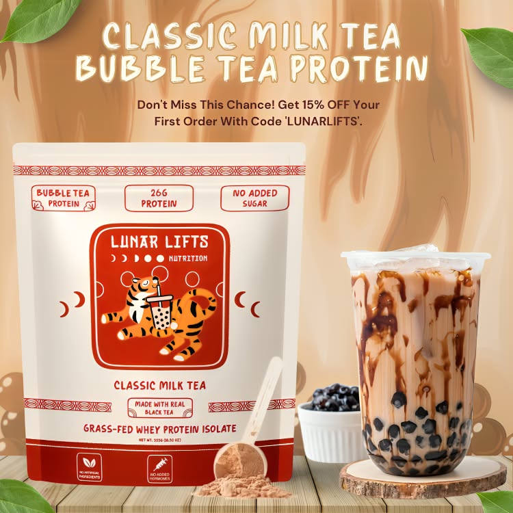 Lunar Lifts Nutrition Facebook ad: Classic Milk Tea Protein