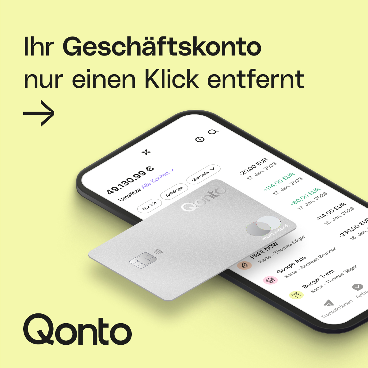Qonto Facebook ad