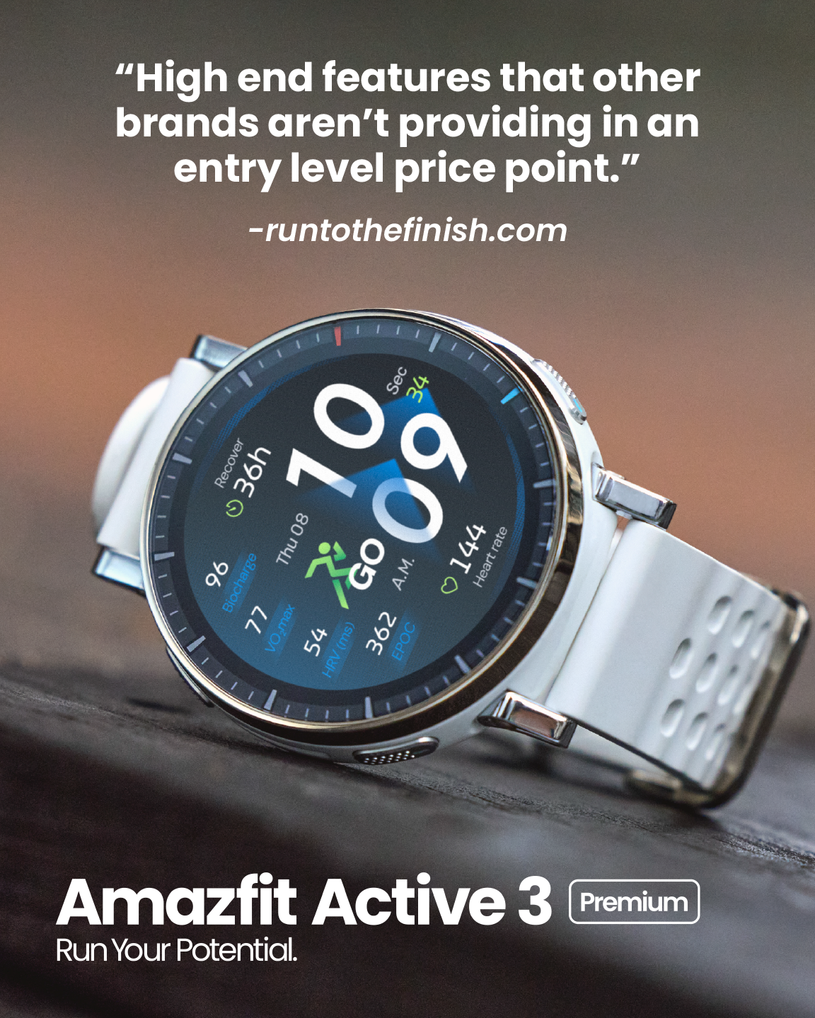 Amazfit Facebook ad: Active 3 Premium