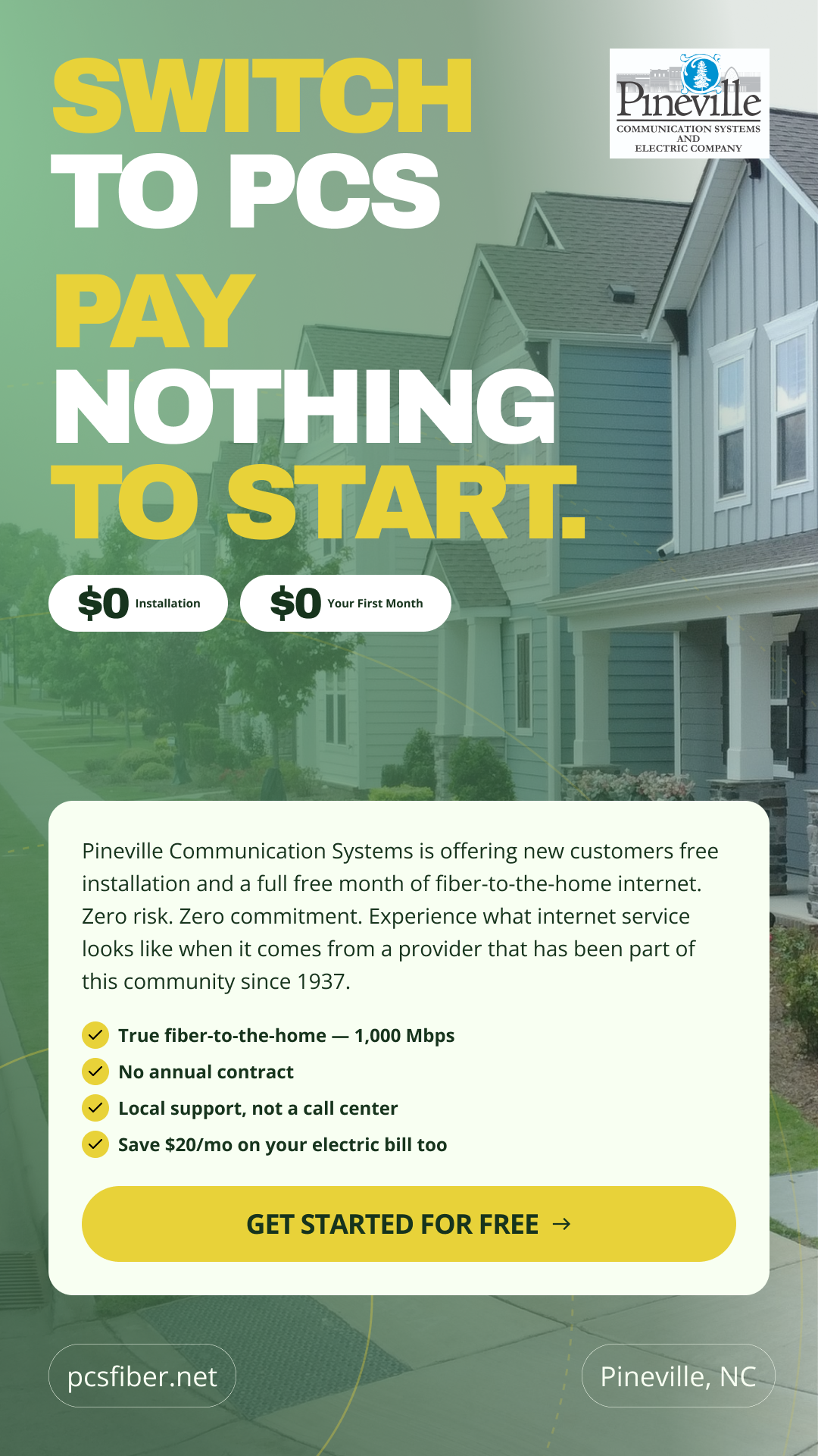Pineville Communication Systems Facebook ad from Jun 1, 2026