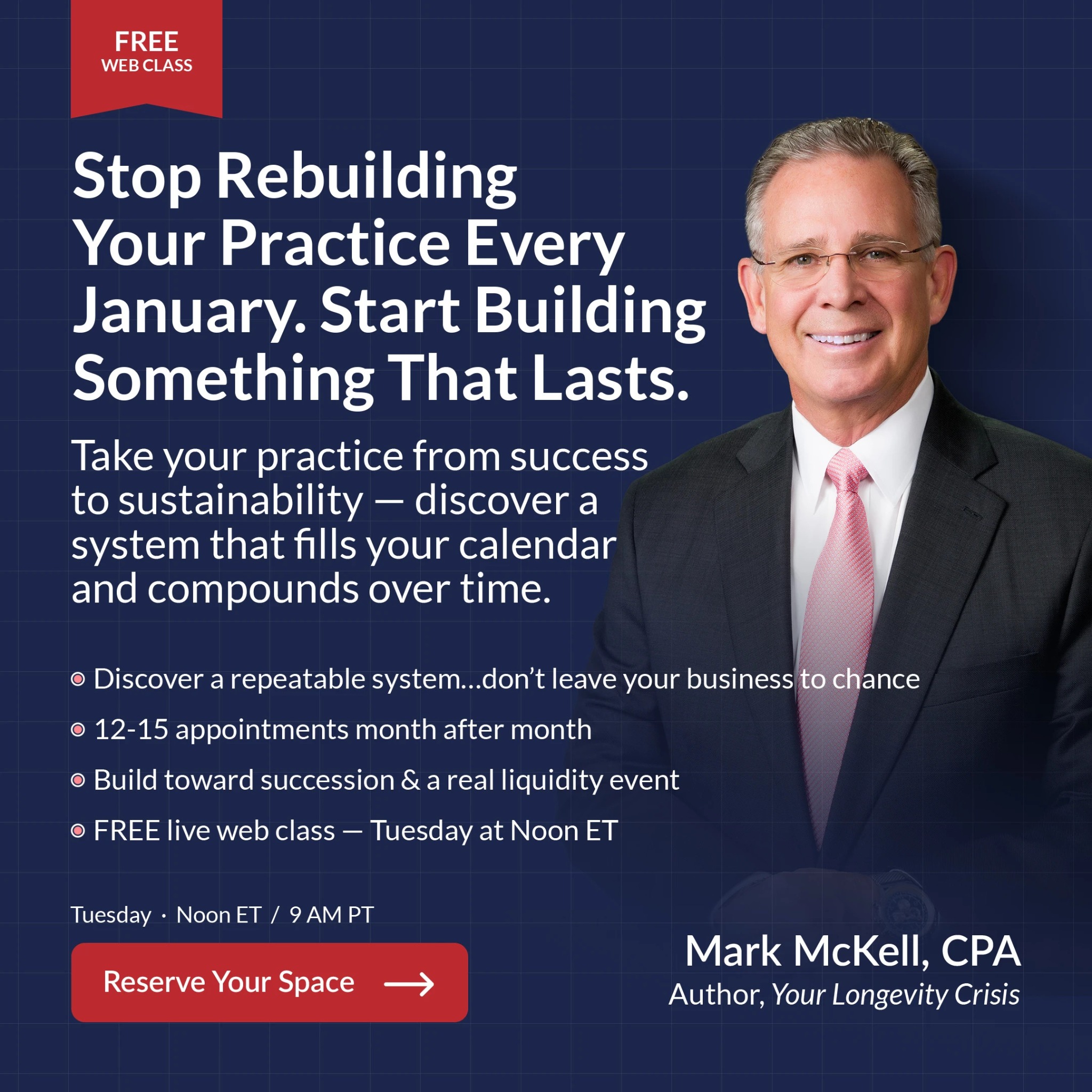 The Holistic Advisor's Blueprint Facebook ad: Success Is Good. Sustainability Changes Everything.
