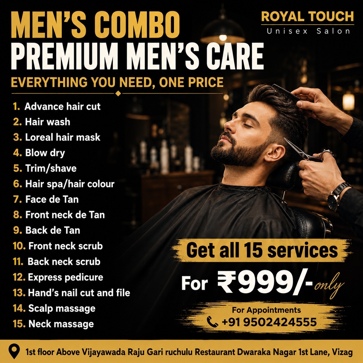 Royal Touch unisex salon Facebook ad
