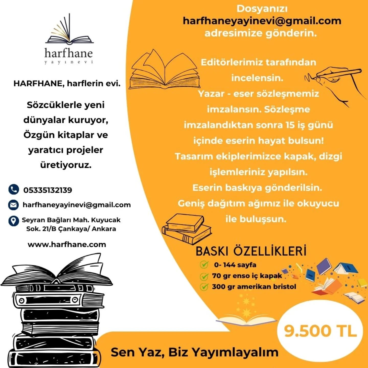 harf_hane Facebook ad: Siz yazın, biz 10 yıllık yayıncılık tecrübemizle…