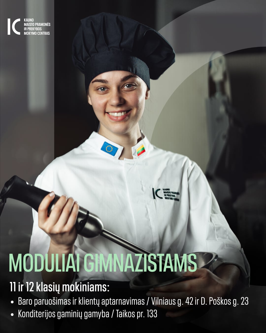 Kauno maisto pramonės ir prekybos mokymo centras Facebook ad: Priėmimas