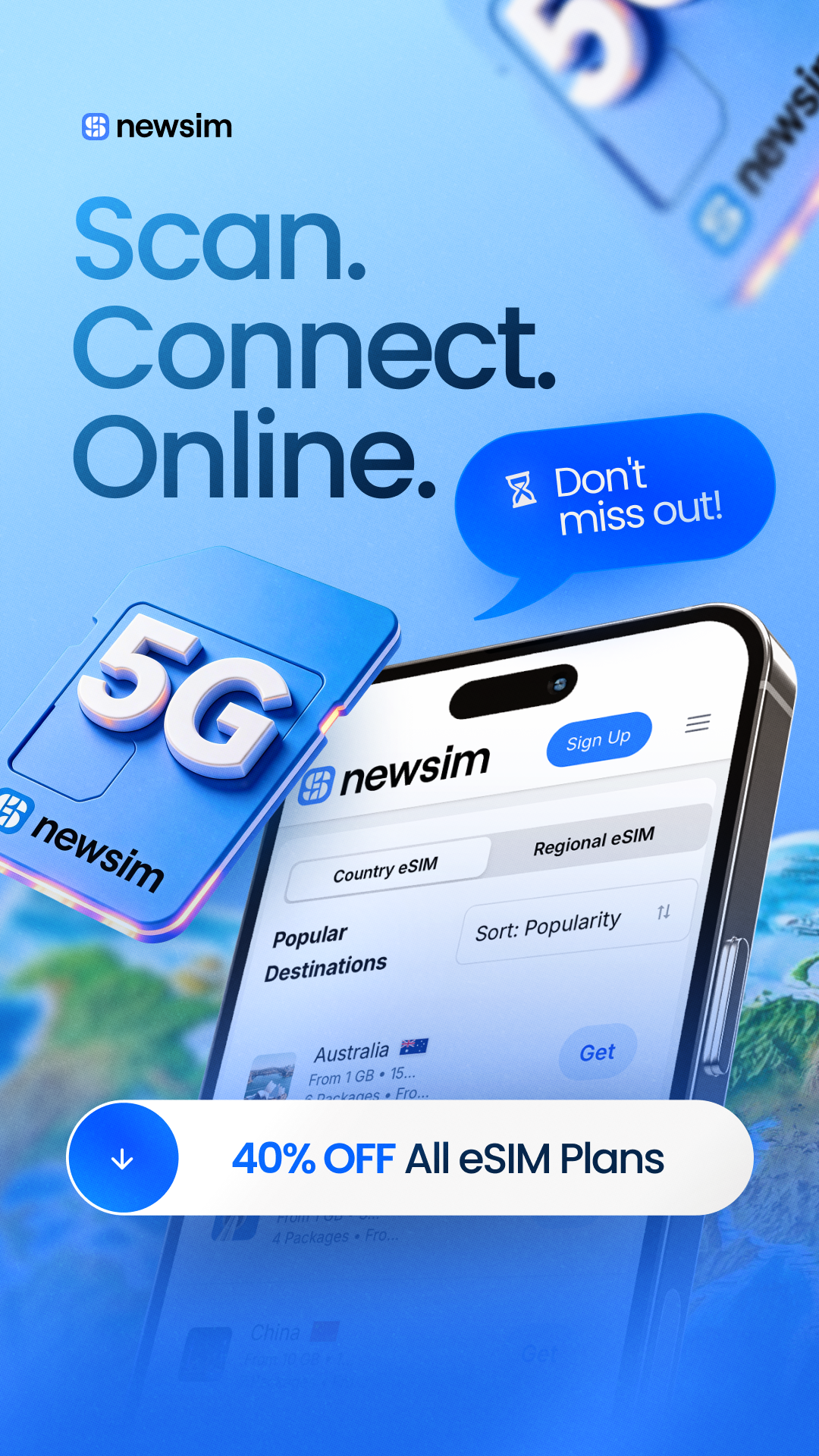Newsim Facebook ad