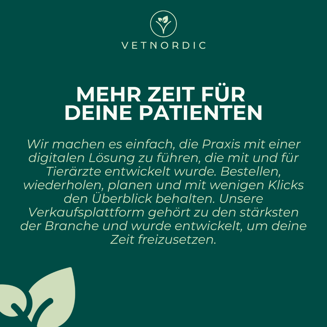 Vetnordic Facebook ad: Wir erleichtern deinen Praxisalltag, mit Qualität…