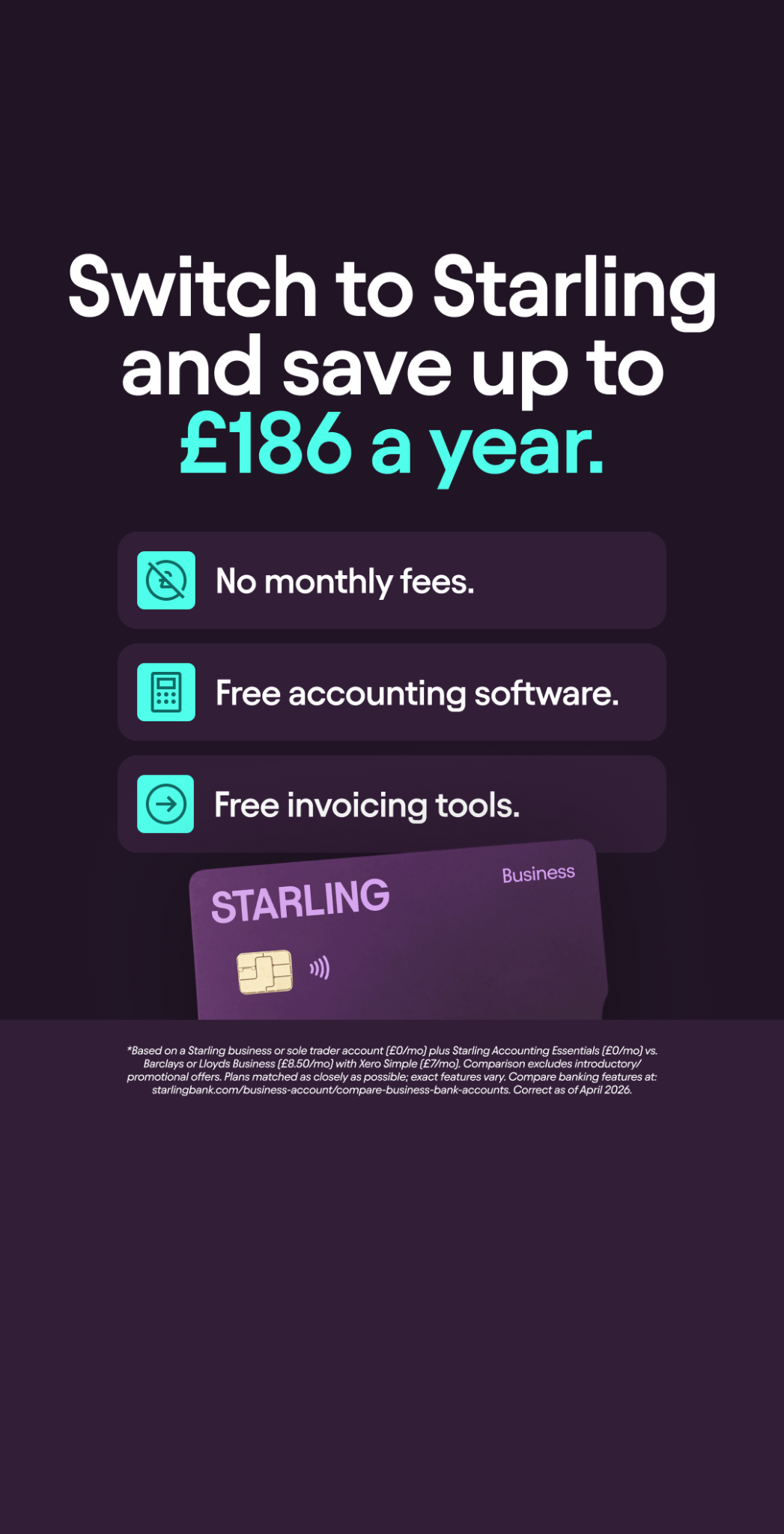 Starling Bank Facebook ad