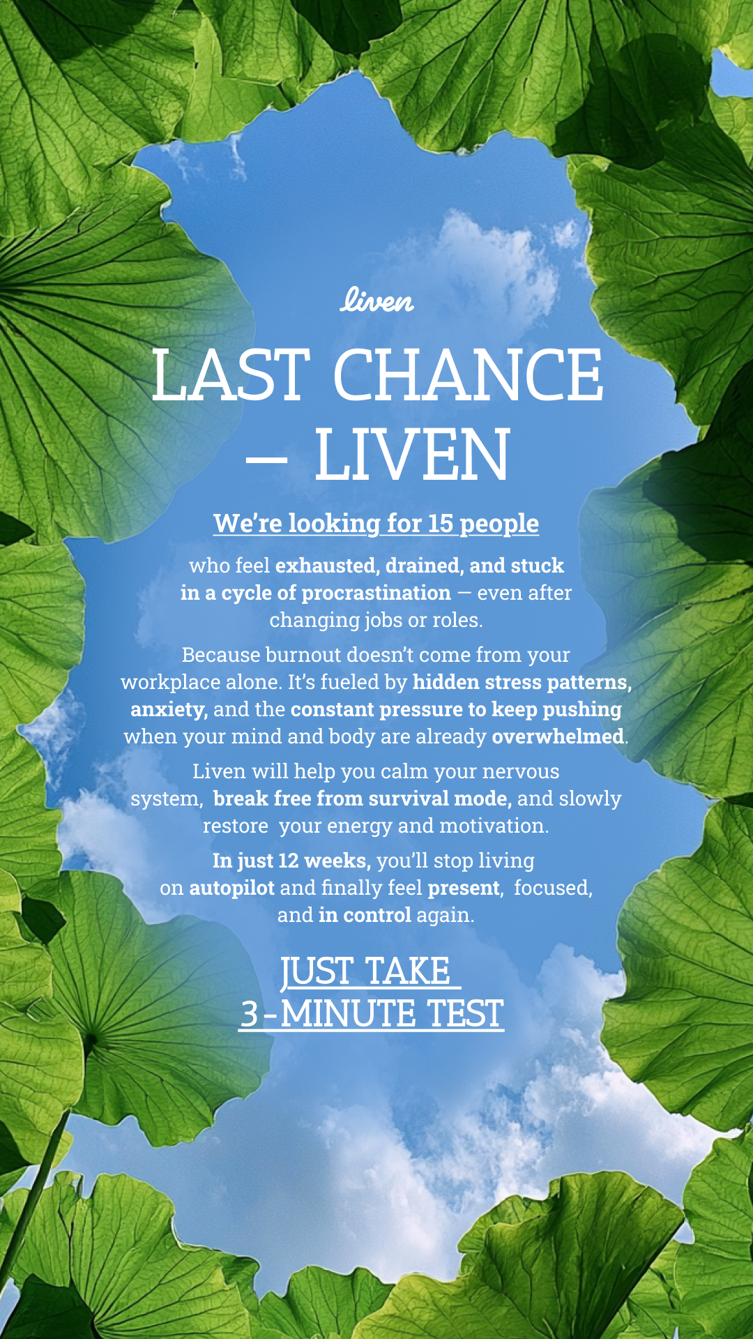 Liven: Self-Discovery Community Facebook ad