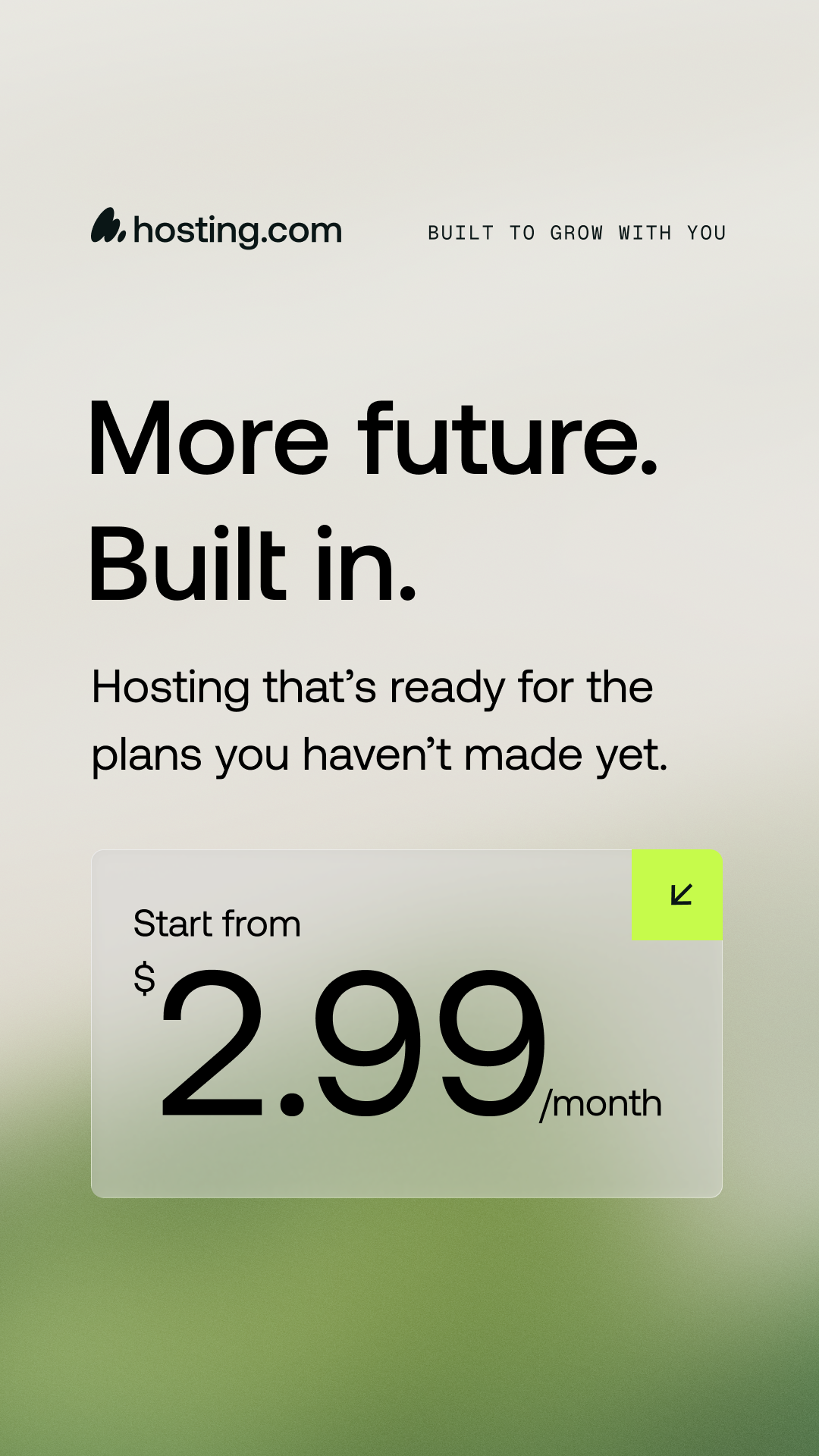 hosting.com Facebook ad: Get More Hosting for Less