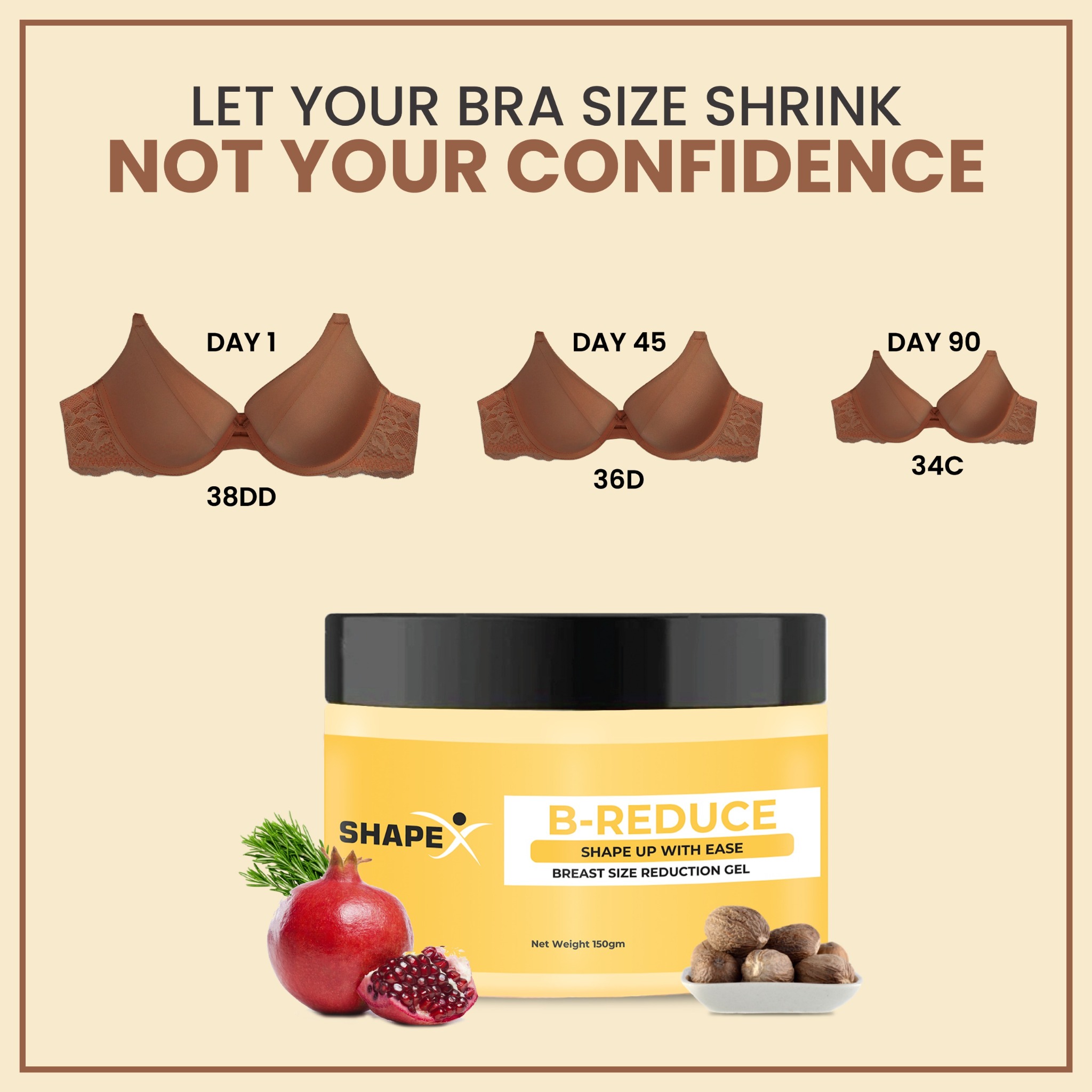 Shapex Facebook ad: Breast Size Reduction Gel | 100% Organic Plant Based…