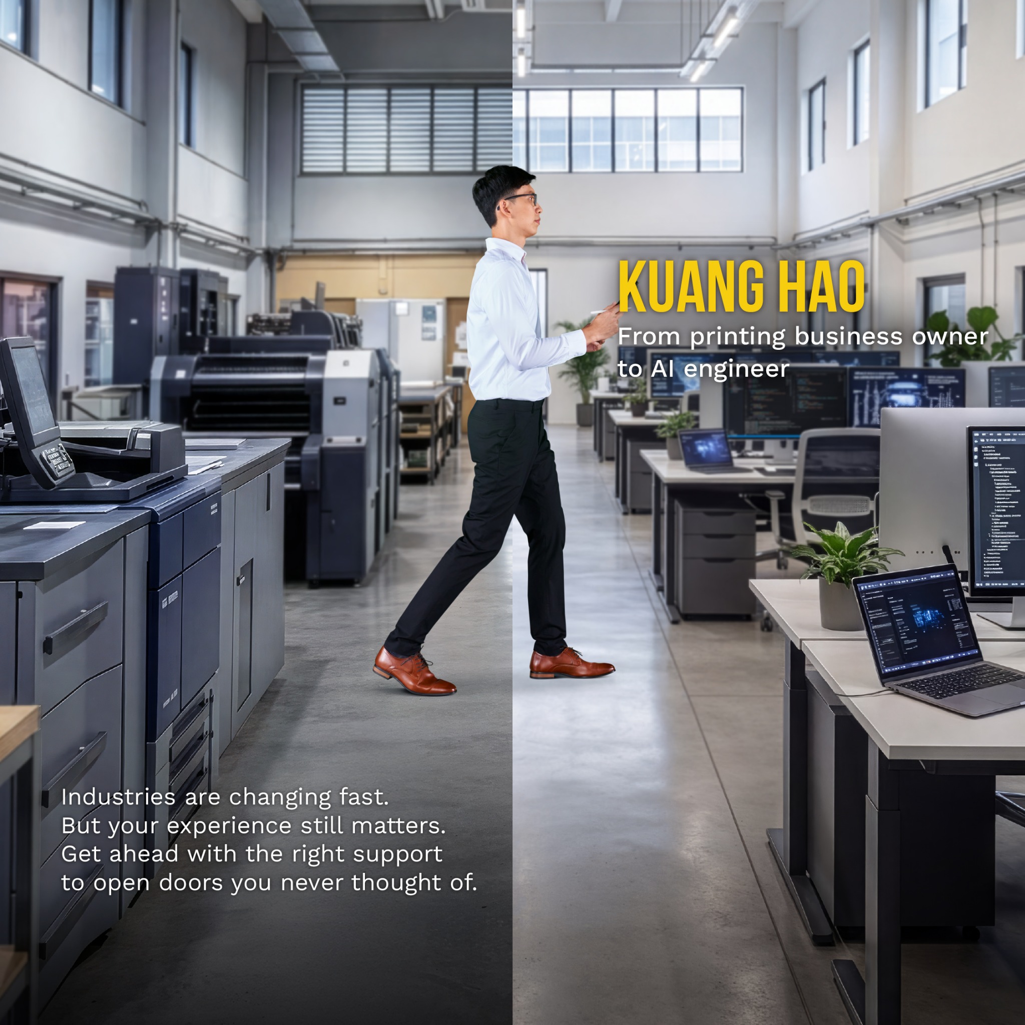Singapore Ministry of Manpower Facebook ad: Industries are changing fast, but your experience still…