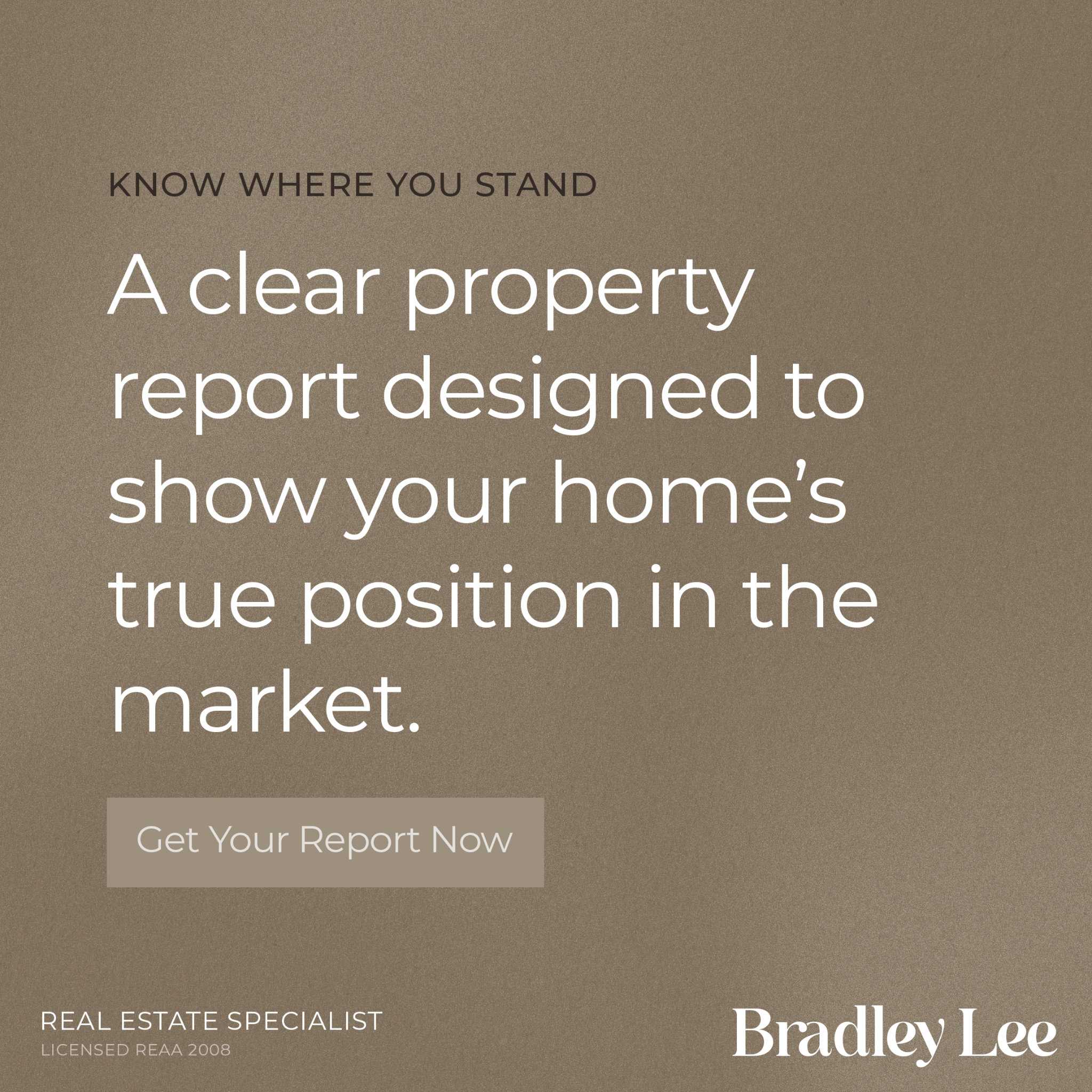 Bradley Lee - One Agency Dunedin Facebook ad: Find out what your home is worth
