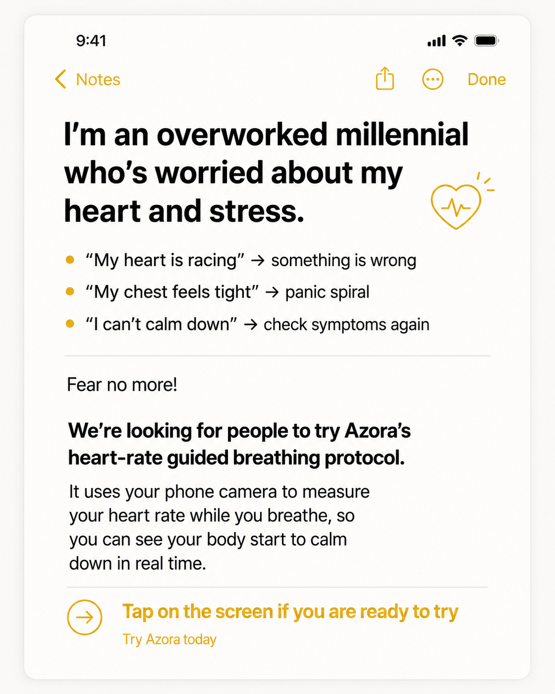 Azora Facebook ad: Tap to try Azora today.