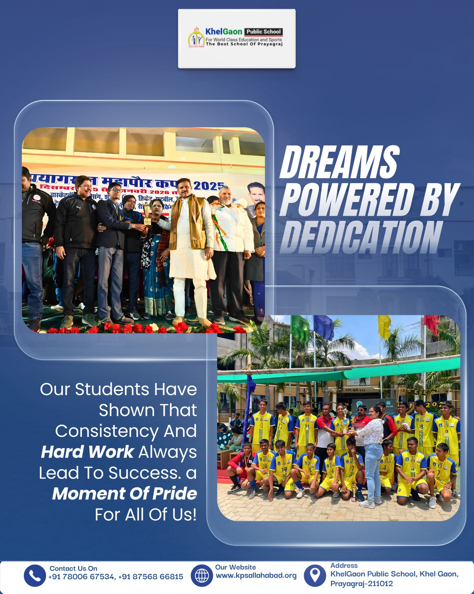 KhelGaon Public School Facebook ad: Success doesn’t happen by chance…