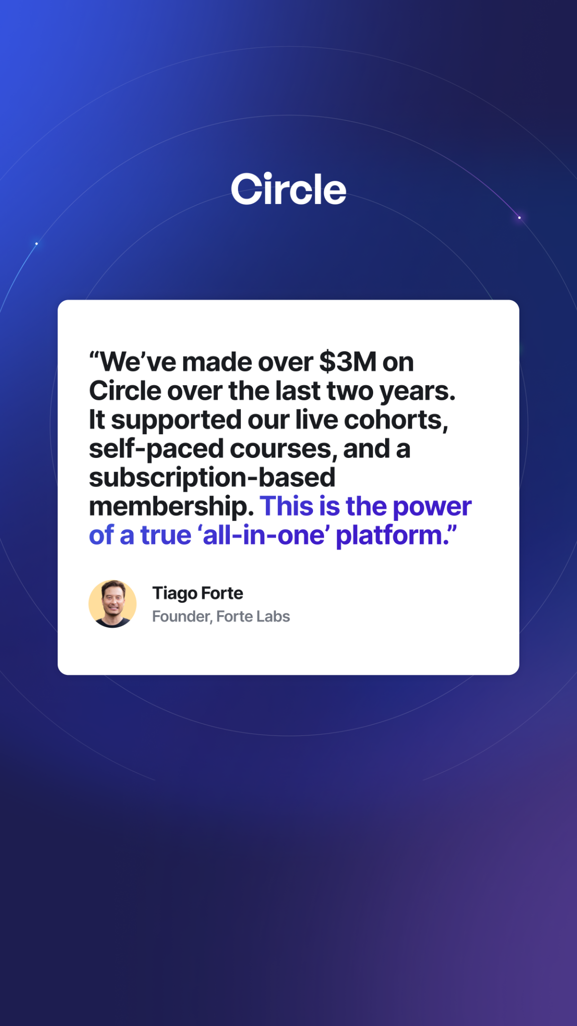 Circle Facebook ad: Launch your Circle community