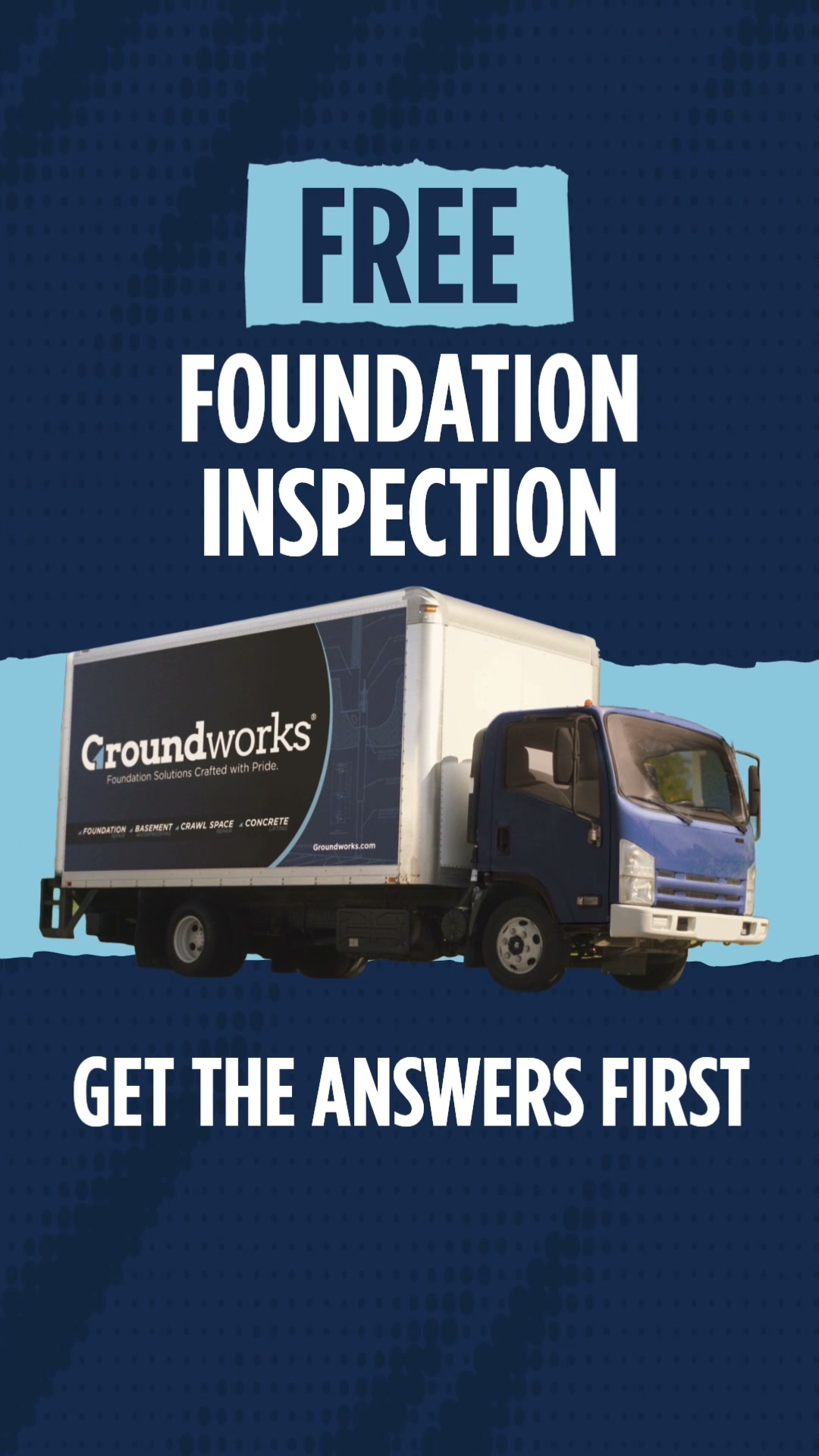 Groundworks Facebook ad: Finalize Your Repair Plans. Save $500
