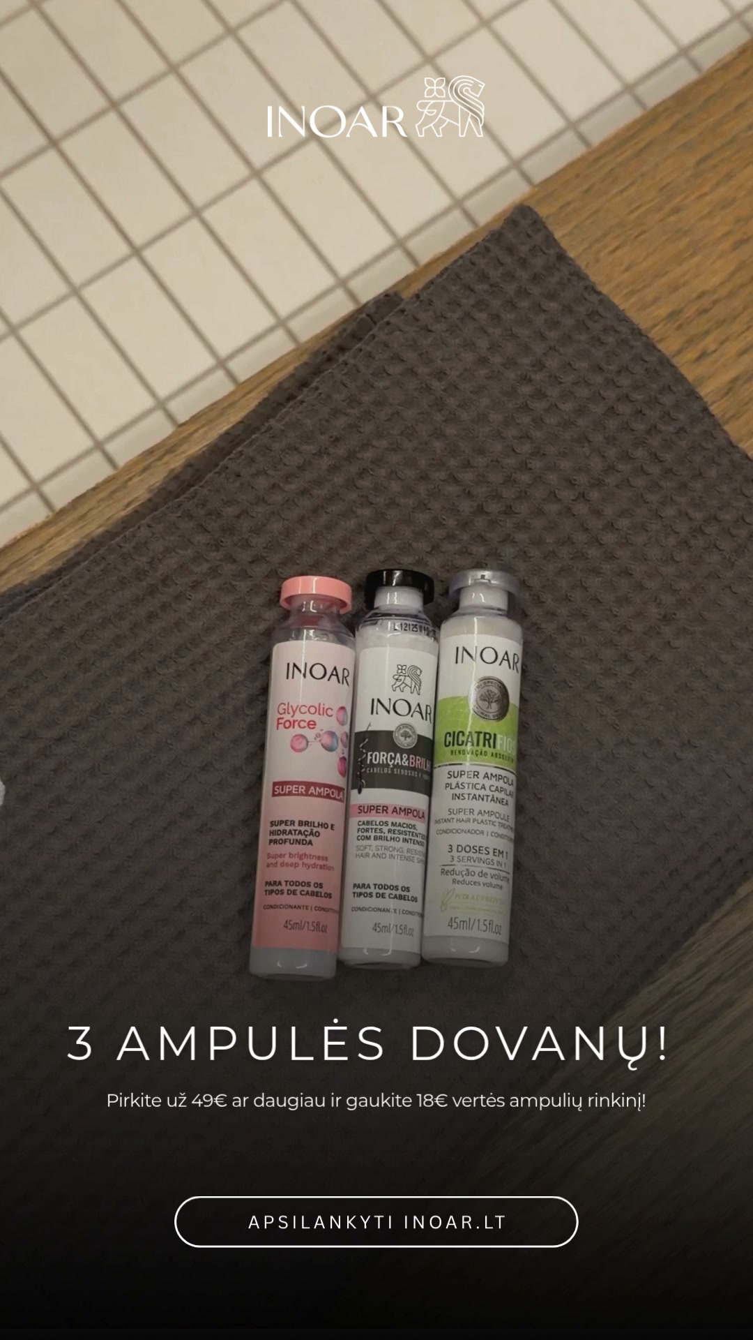 INOAR Lietuva Facebook ad: DOVANOS perkant nuo 49€