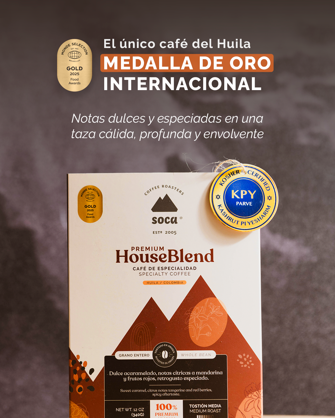 SOCA Facebook ad: Sabor premiado, calidad excepcional.
