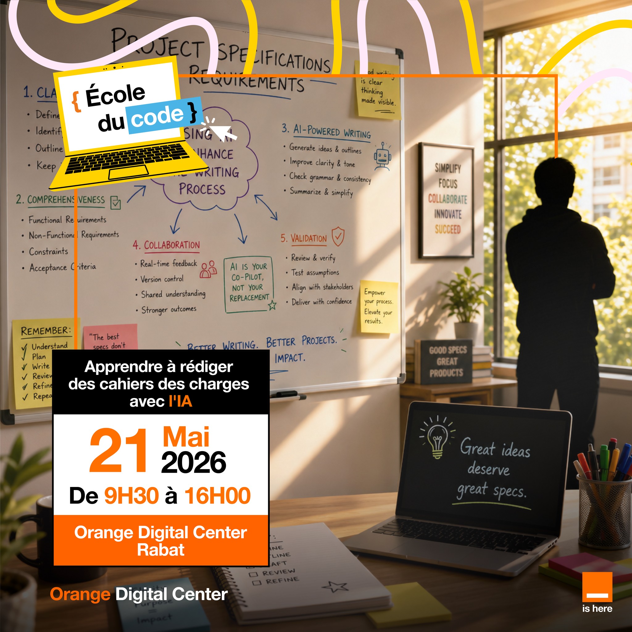 Orange Digital Center Facebook ad: Transformez vos idées en projets réussis grâce à…