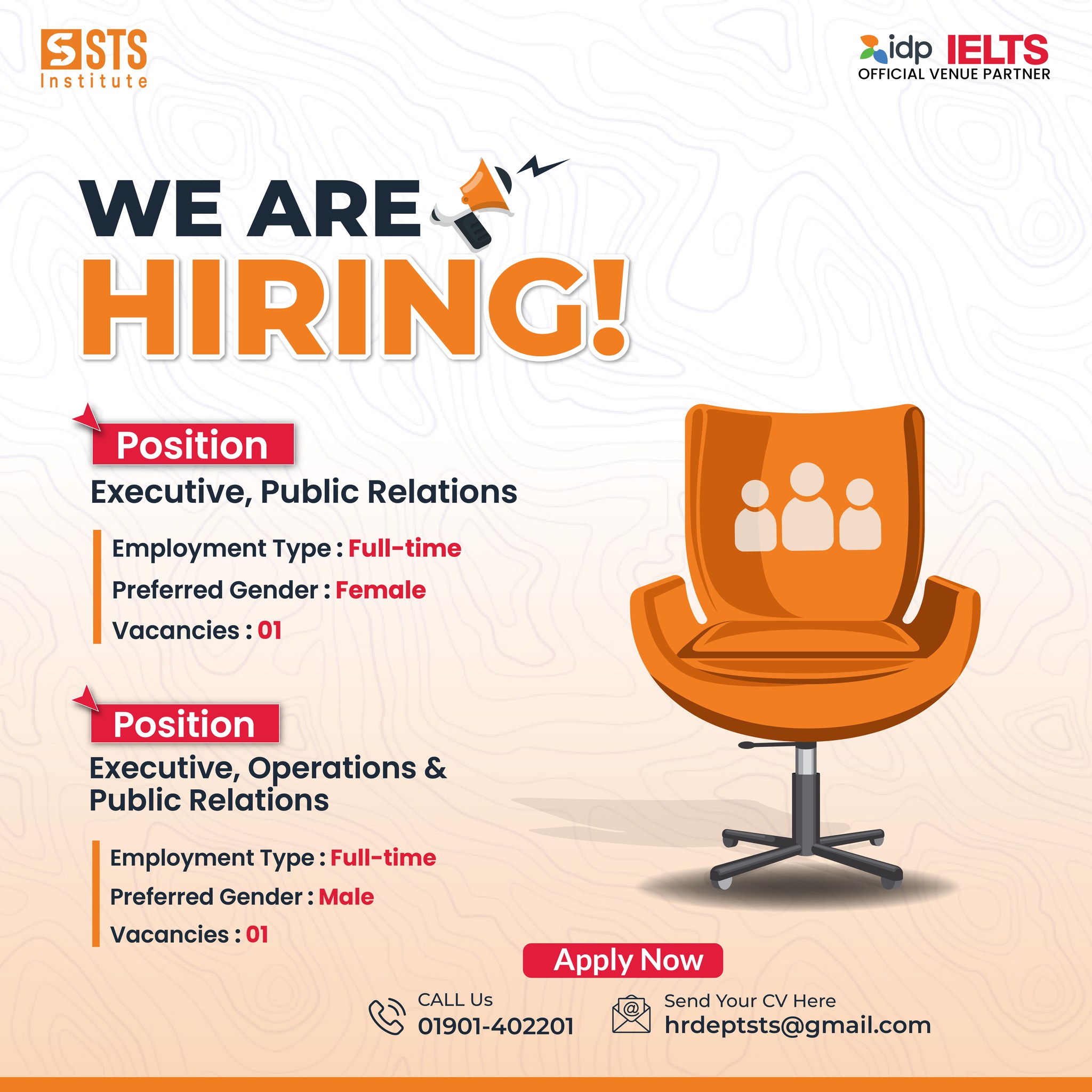 STS It Training & English Institute - IDP Test Venue Facebook ad: We are Hiring!
