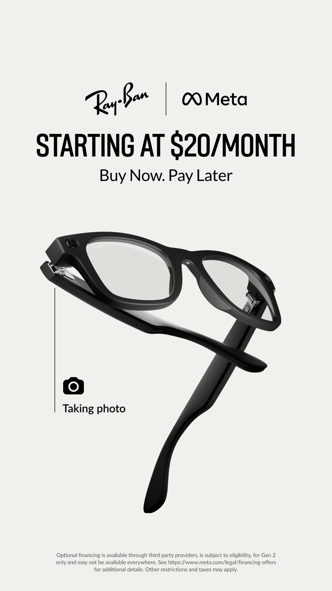 Ray-Ban Meta Facebook ad