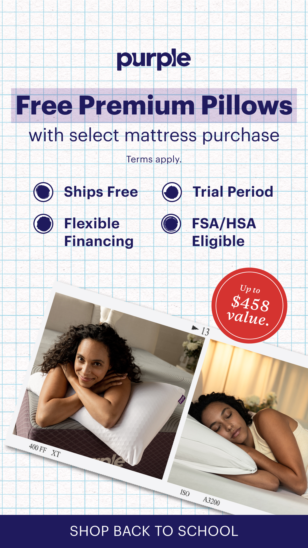 Purple Facebook ad