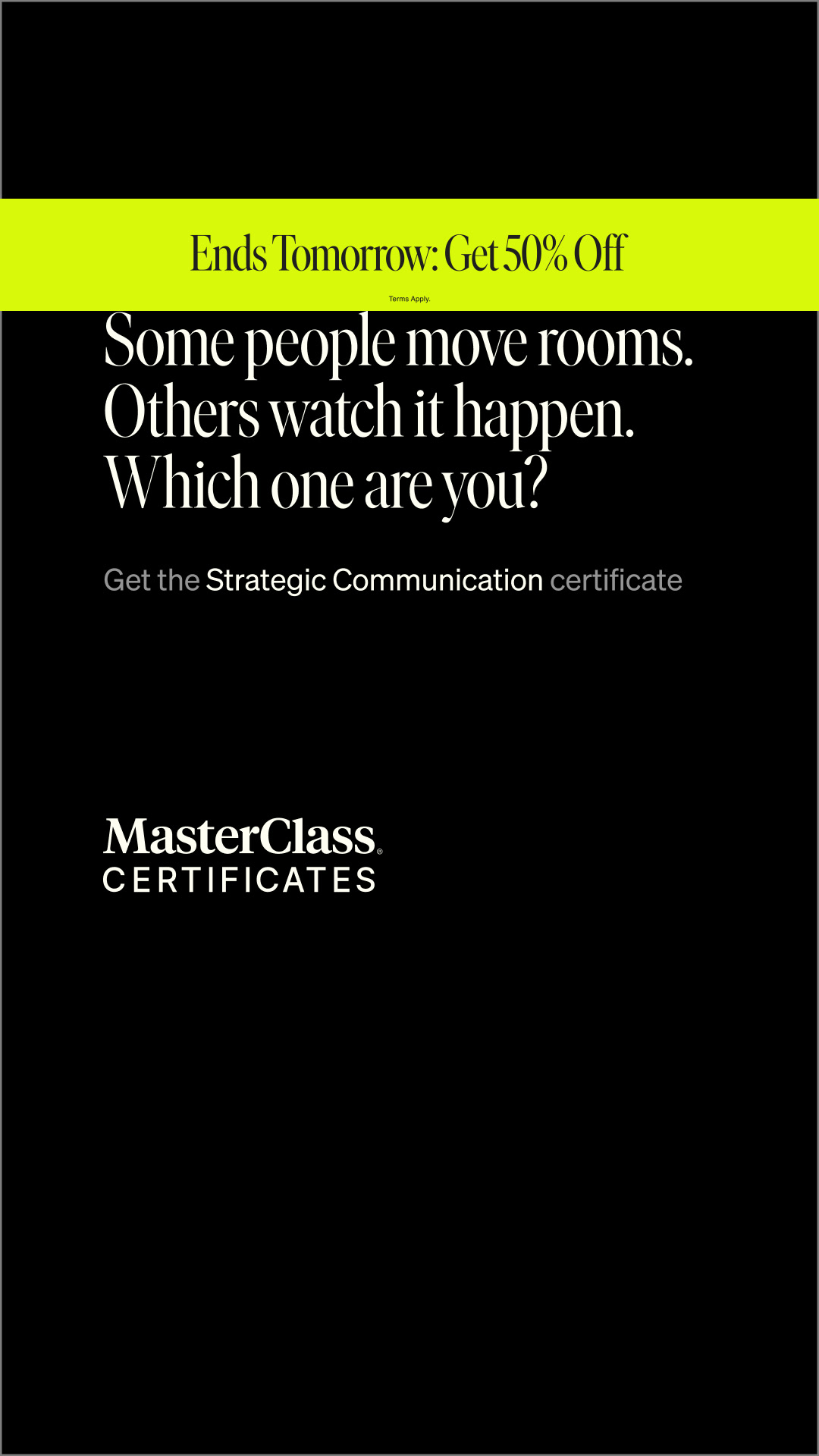 MasterClass Facebook ad