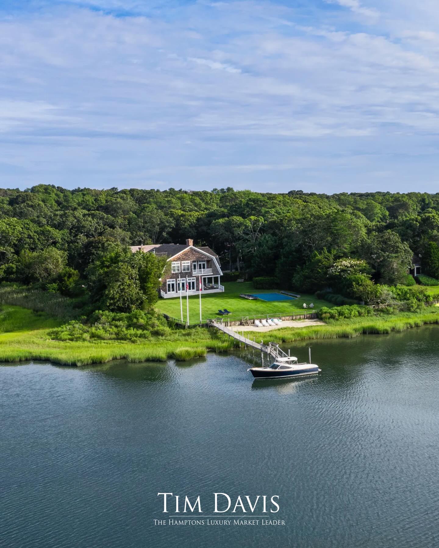 Tim Davis - Hamptons Luxury Market Leader Facebook ad: Beautiful waterfront estate on almost 2 acres overlooking…