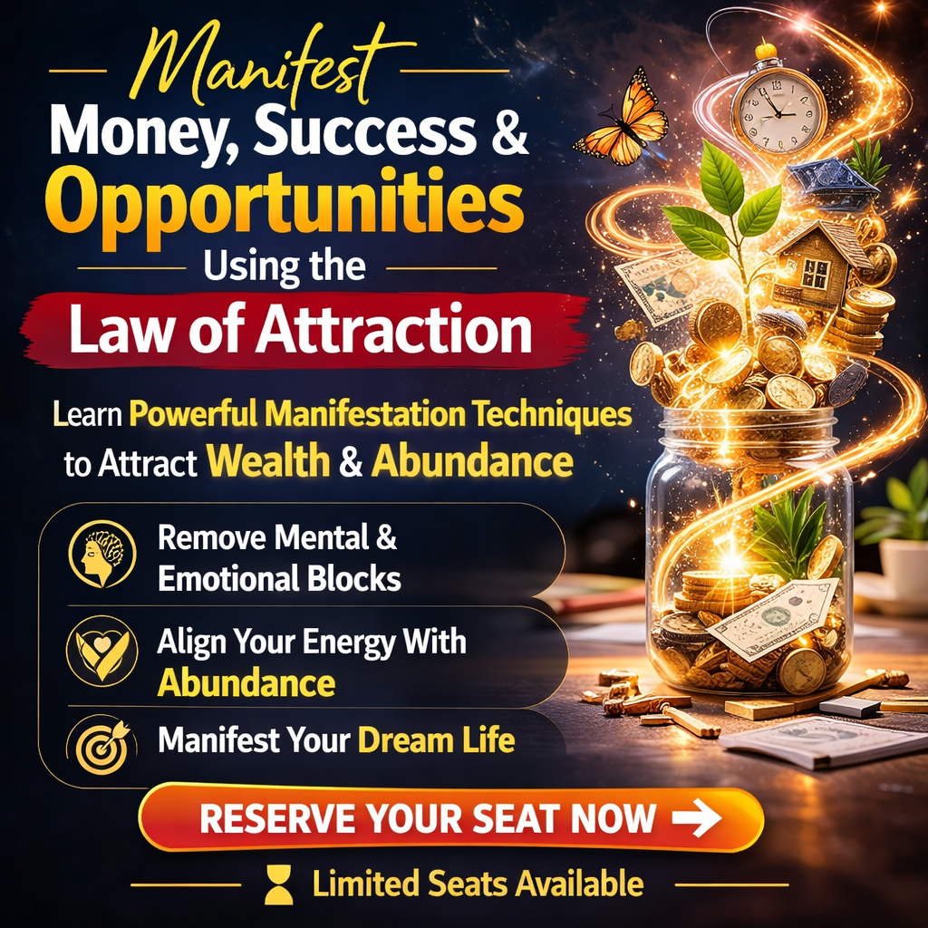 Kalpana Law Of Attraction Coach Facebook ad: Open the Door to Prosperity