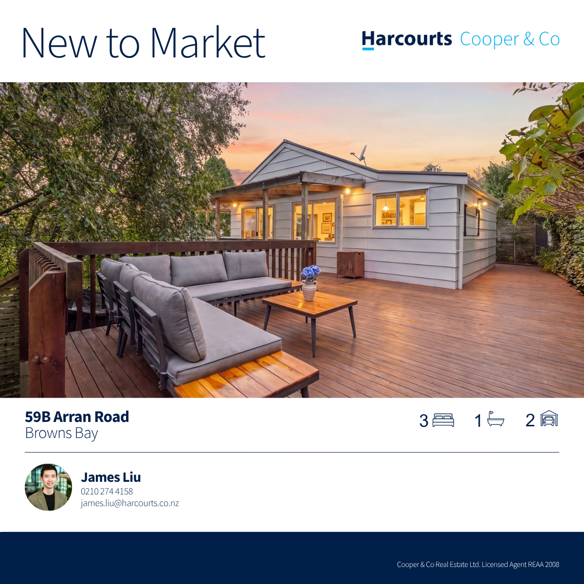 James Liu-Harcourts Cooper & Co Facebook ad from Jul 14, 2026