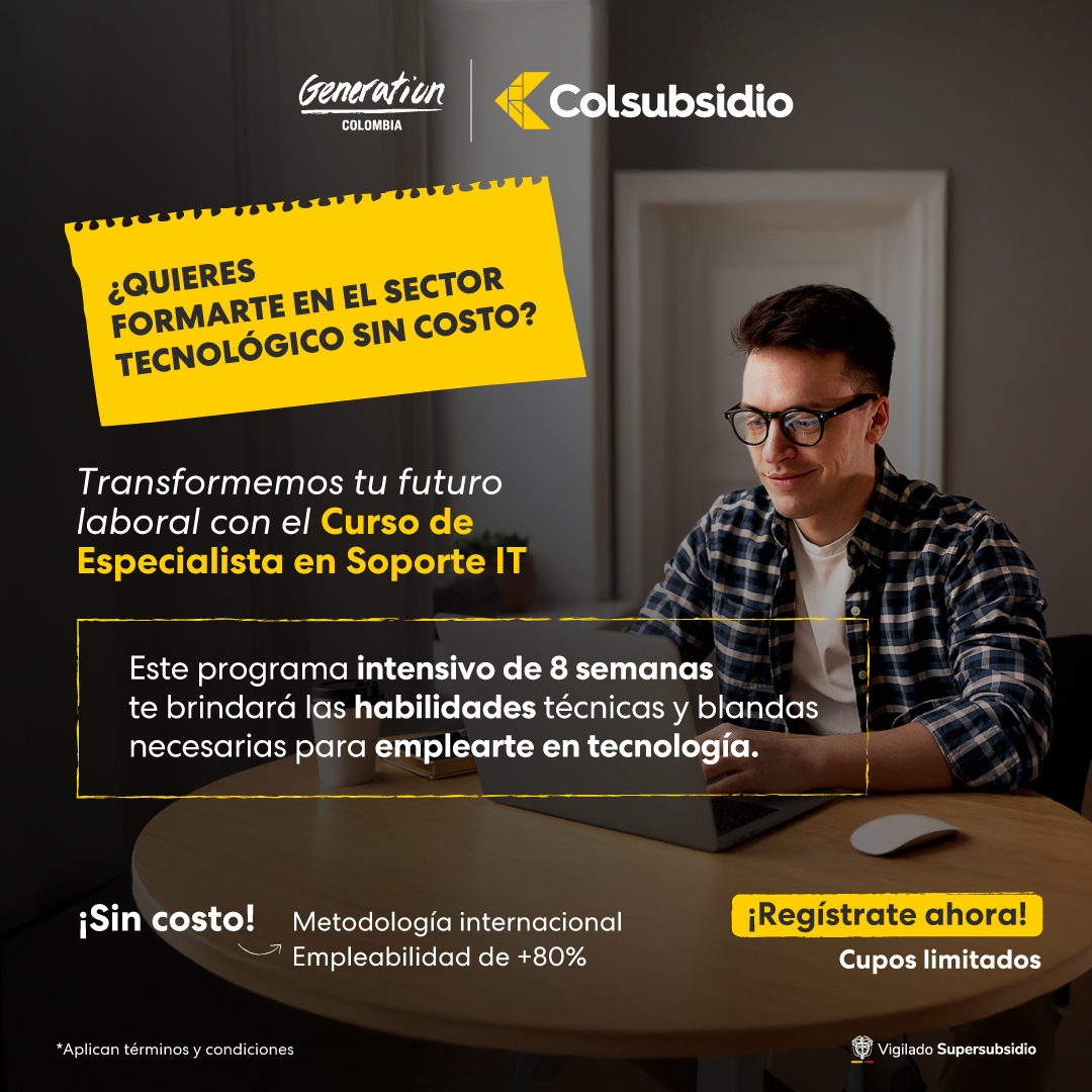 Colsubsidio Facebook ad: Especialista en Soporte IT