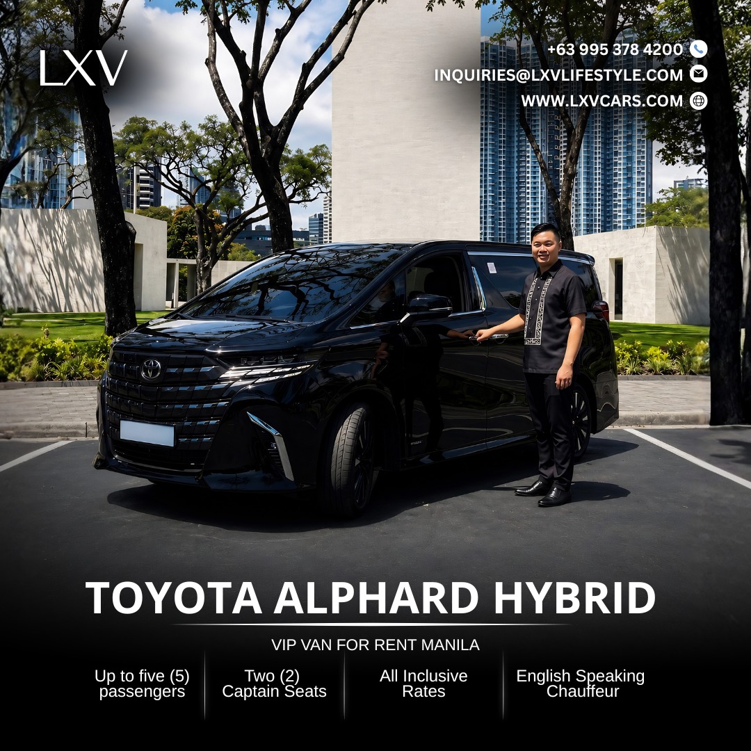 LXV CARS - Luxury Car Rental Manila Facebook ad: 𝐁𝐨𝐨𝐤 𝐘𝐨𝐮𝐫 𝐋𝐮𝐱𝐮𝐫𝐲 𝐂𝐡𝐚𝐮𝐟𝐟𝐞𝐮𝐫𝐞𝐝…