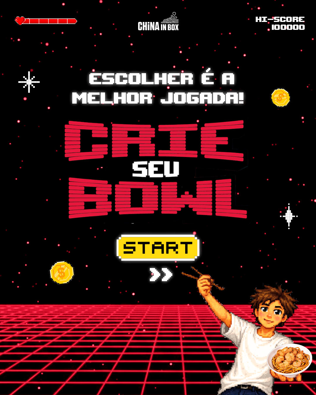 China In Box Facebook ad: Crie um bowl com a sua cara no…