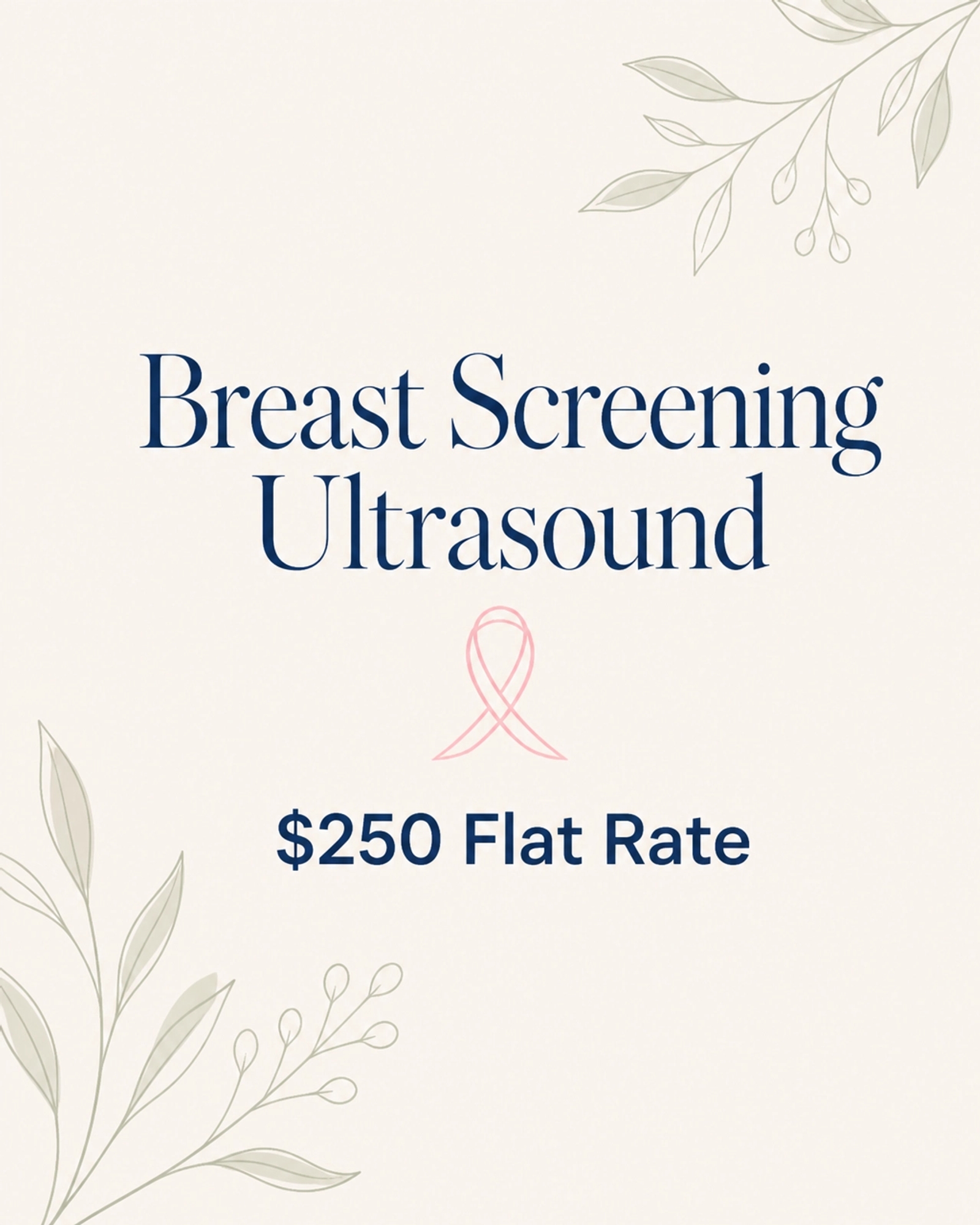 ECHO Ultrasound Facebook ad: Breast ultrasound cancer screening | $250 Flat rate