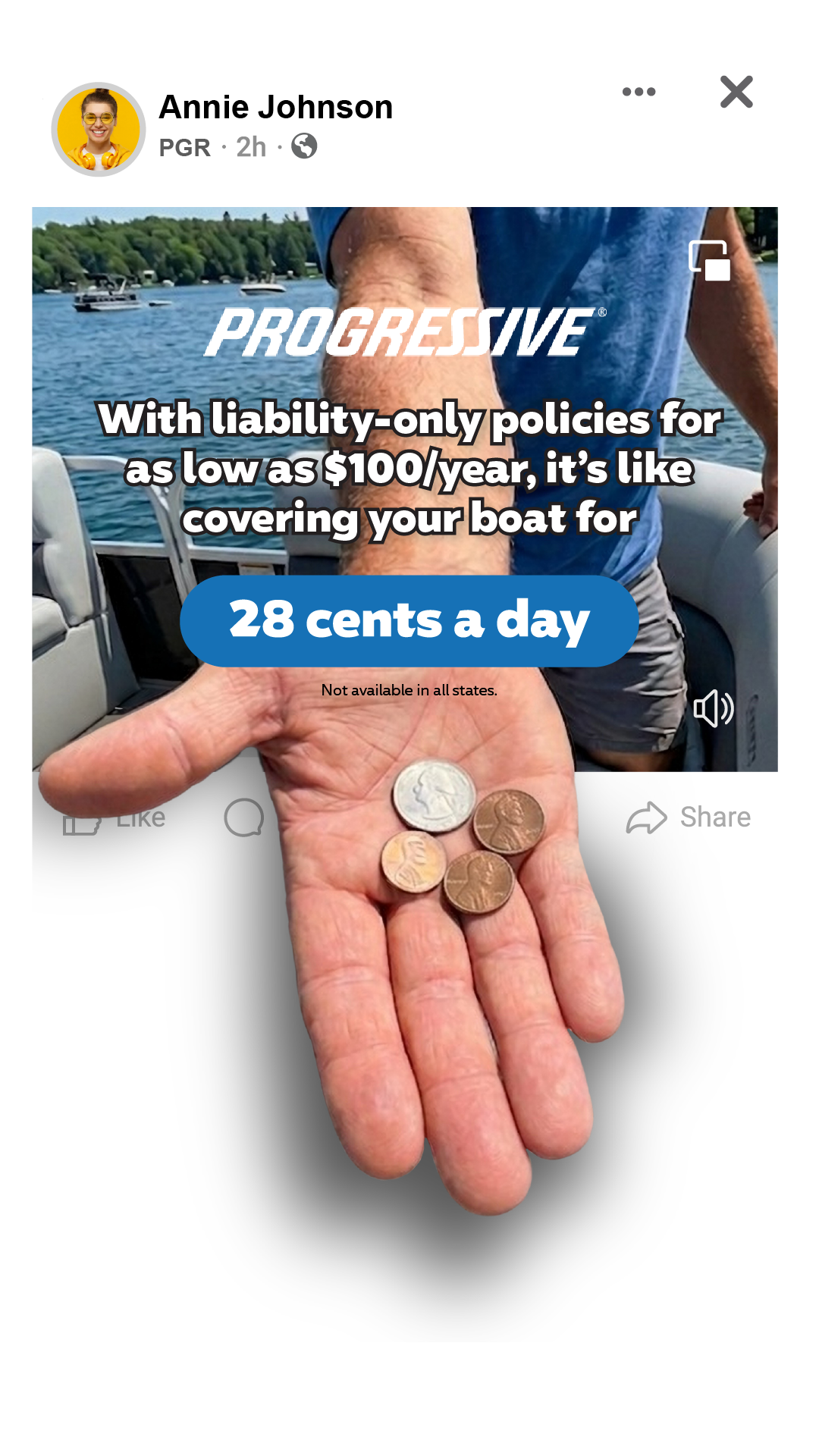 Progressive Facebook ad