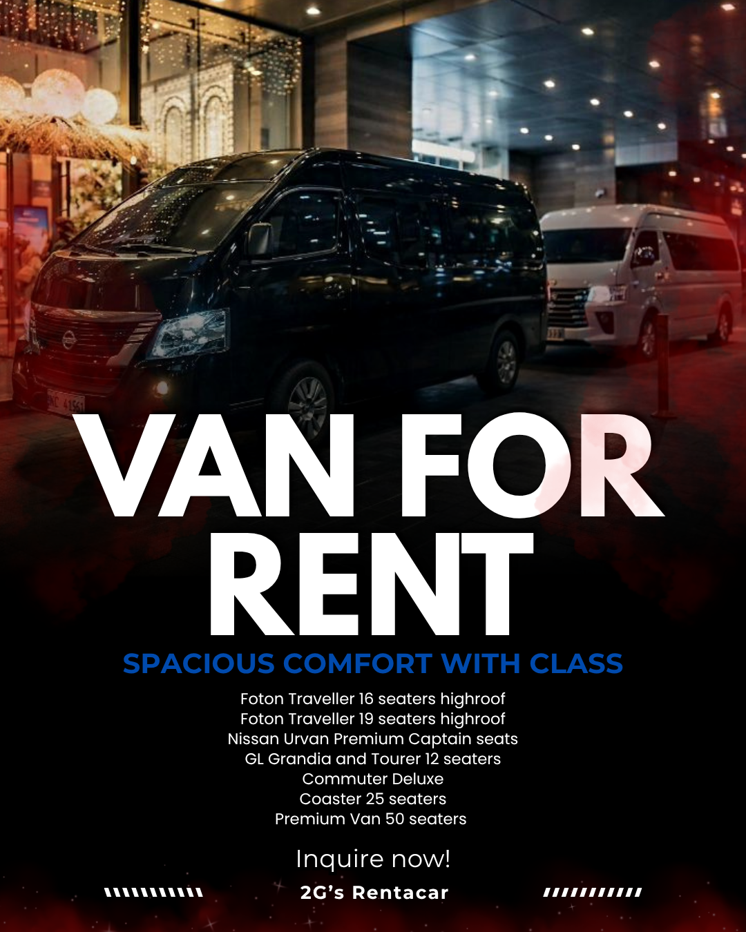 2G's RentaCar Transport OPC Facebook ad: Inquire now!