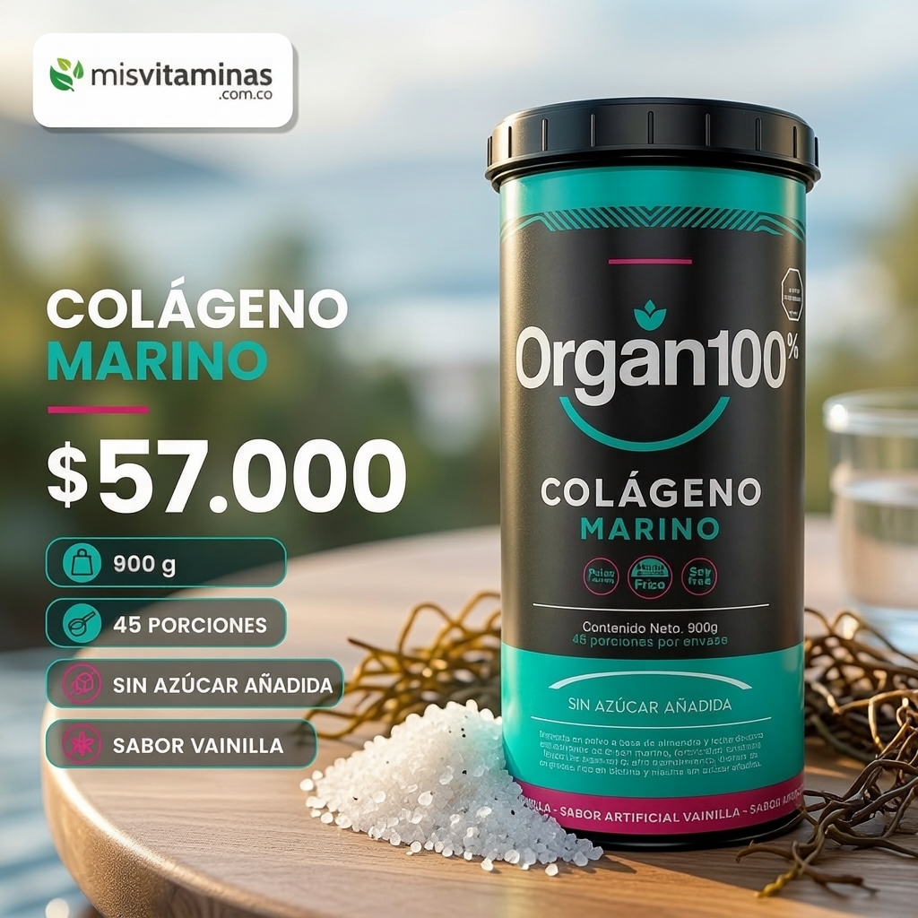Mis Vitaminas Oficial Facebook ad: Colágeno Marino Organ100 900 g | $57.000