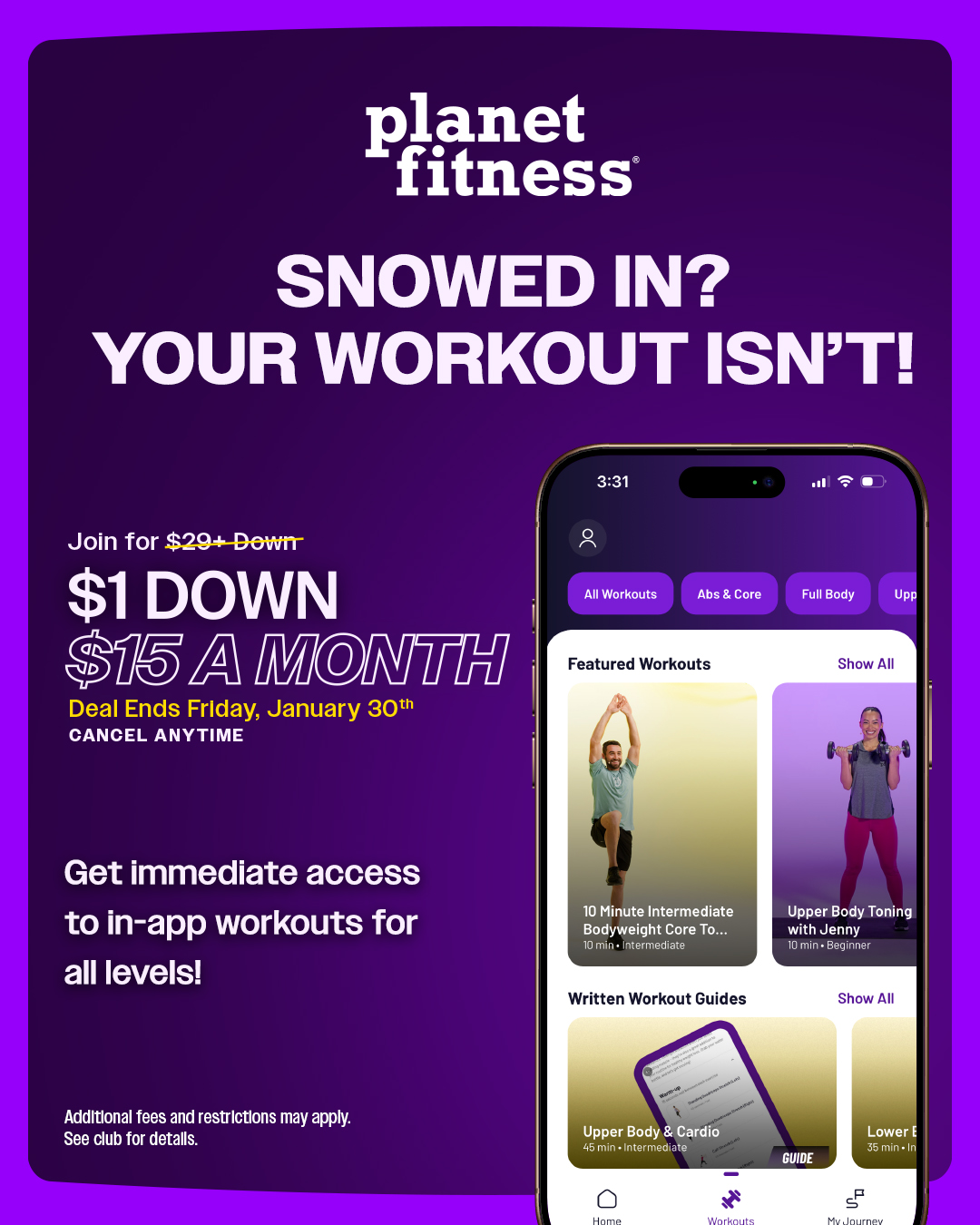 Planet Fitness Facebook ad