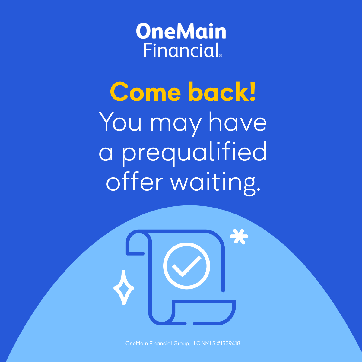 OneMain Financial Facebook ad