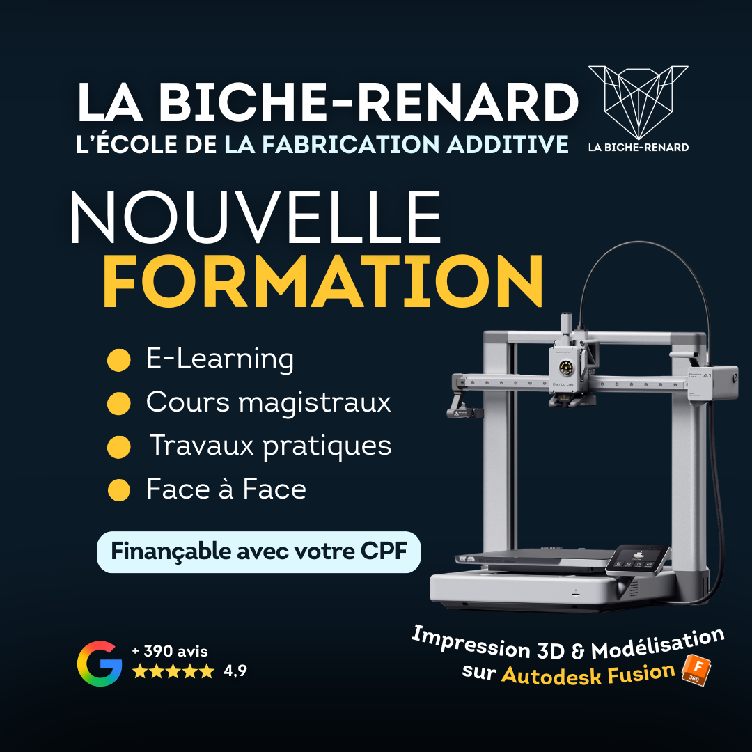 La Biche-Renard Facebook ad: Formation impression 3D