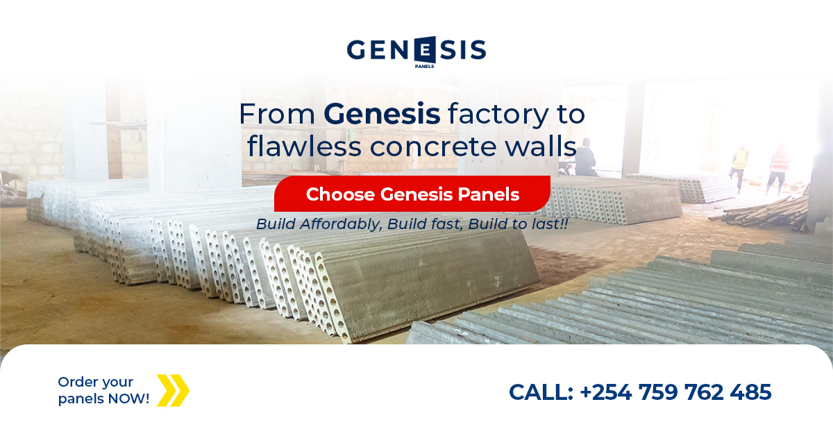 Genesis.ke Facebook ad: Build Affordable. Build Fast. Build to Last.