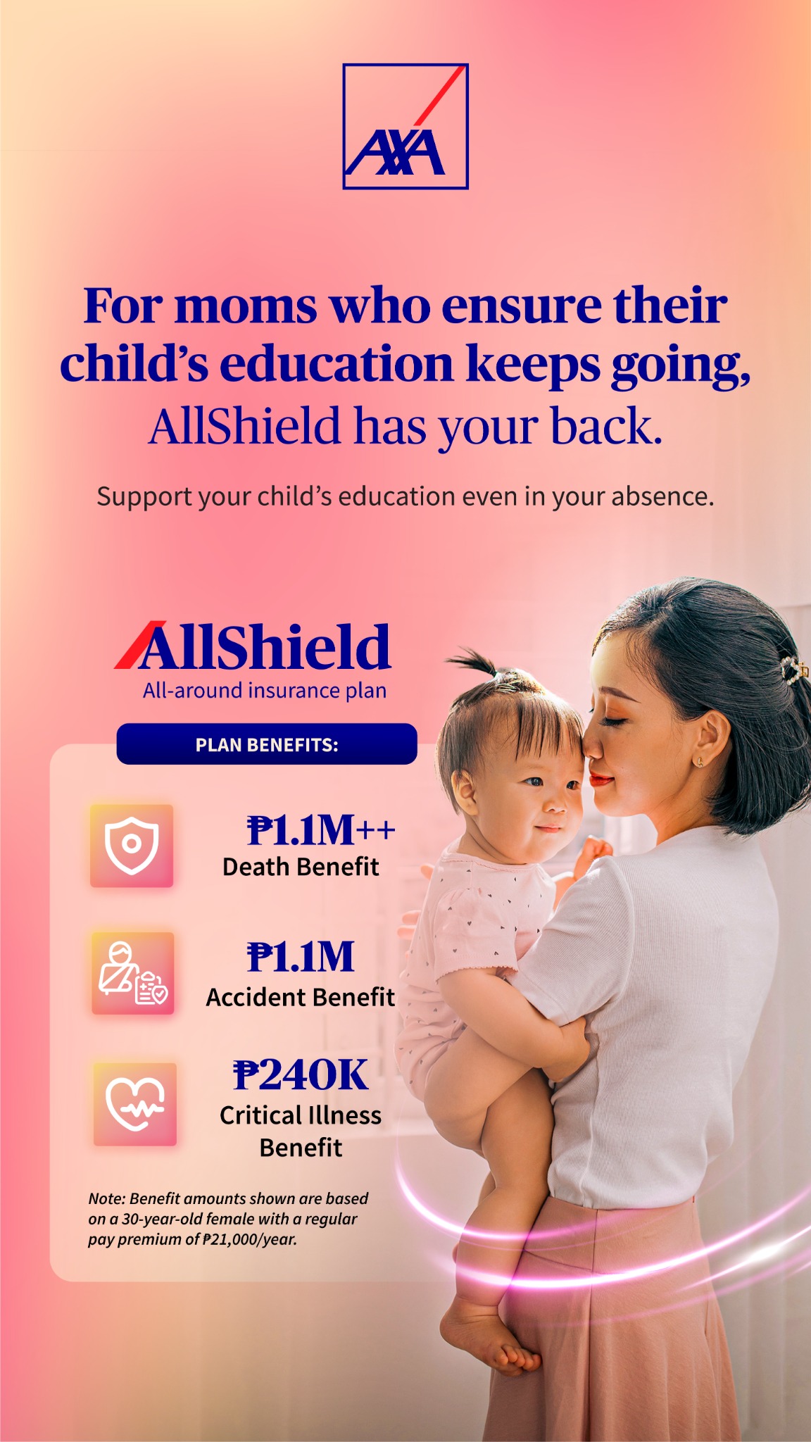 AXA Philippines Facebook ad: Insurance for New Parents
