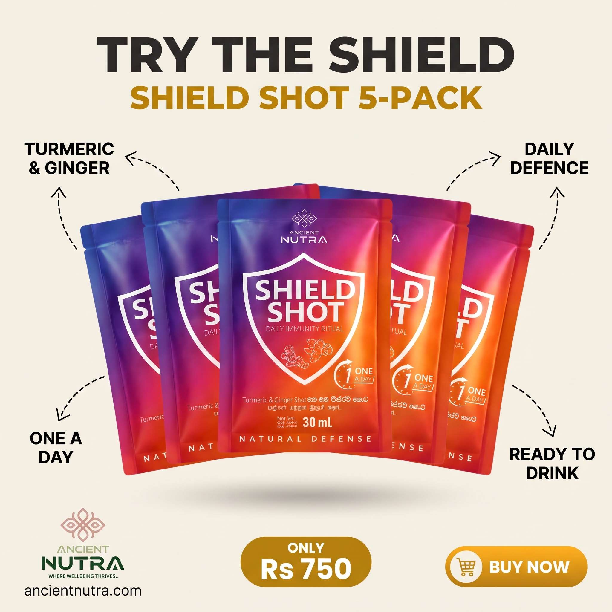 Ancient Nutra Facebook ad: Shield shot - 5 pack