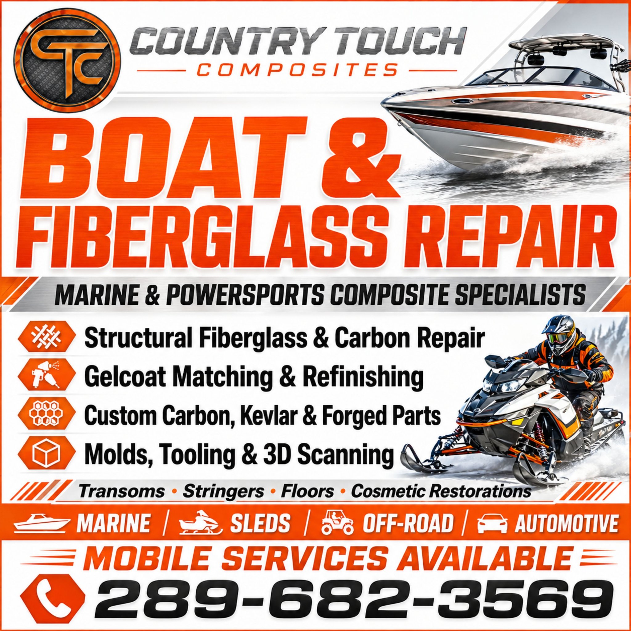 Country Touch Composites Facebook ad: Located in Minden Ontario