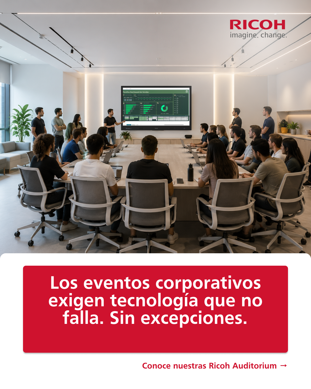 Ricoh Latin America, Inc Facebook ad: La tecnología correcta hace que cada reunión fluya…