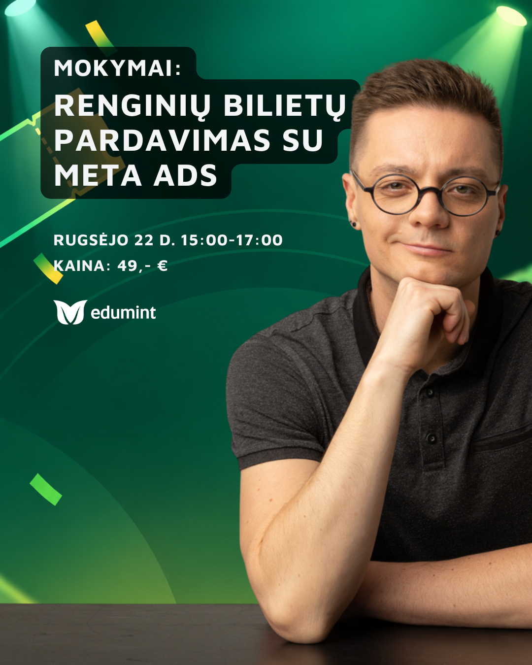 EduMint mokymai Facebook ad: Renginių bilietų pardavimas su Meta Ads