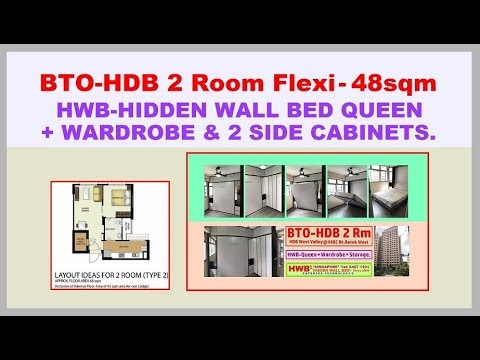 HWB Concept Pte Ltd Facebook ad: BTO HDB 2 Rm Flexi HWB-Queen Hidden Wall Bed +Wardrobe+…