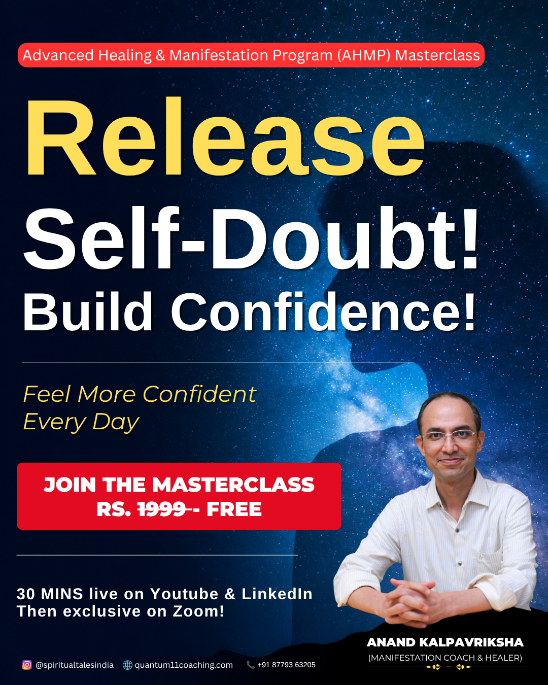 Quantum11Coaching Facebook ad: Build Confidence & Leave Self-Doubt Behind
