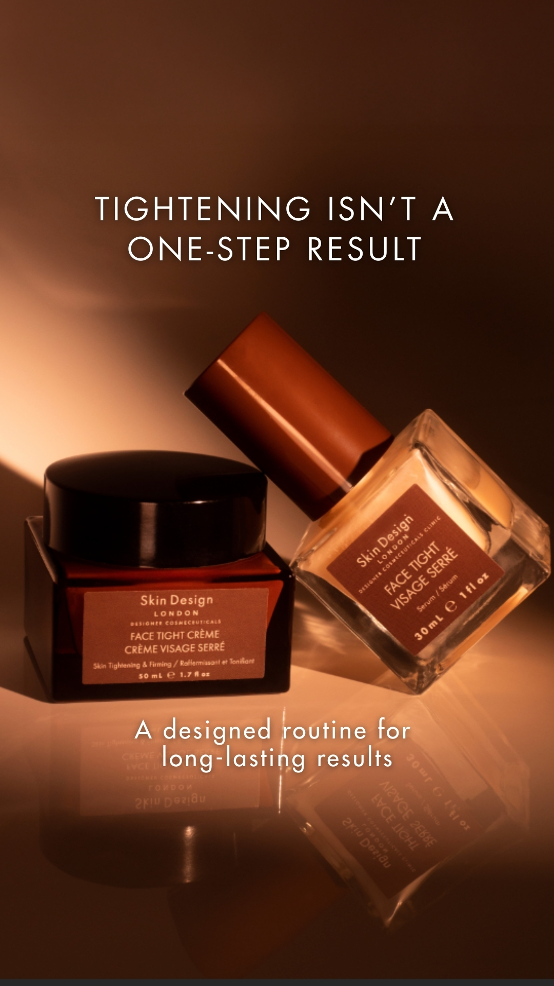 Skin Design London Facebook ad: Designed by the Titan of Tightening